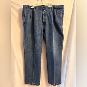 Vintage Dockers Men’s Baggy Pleated 38x29 Blue Jeans 90’s Distressed Y2K Taper